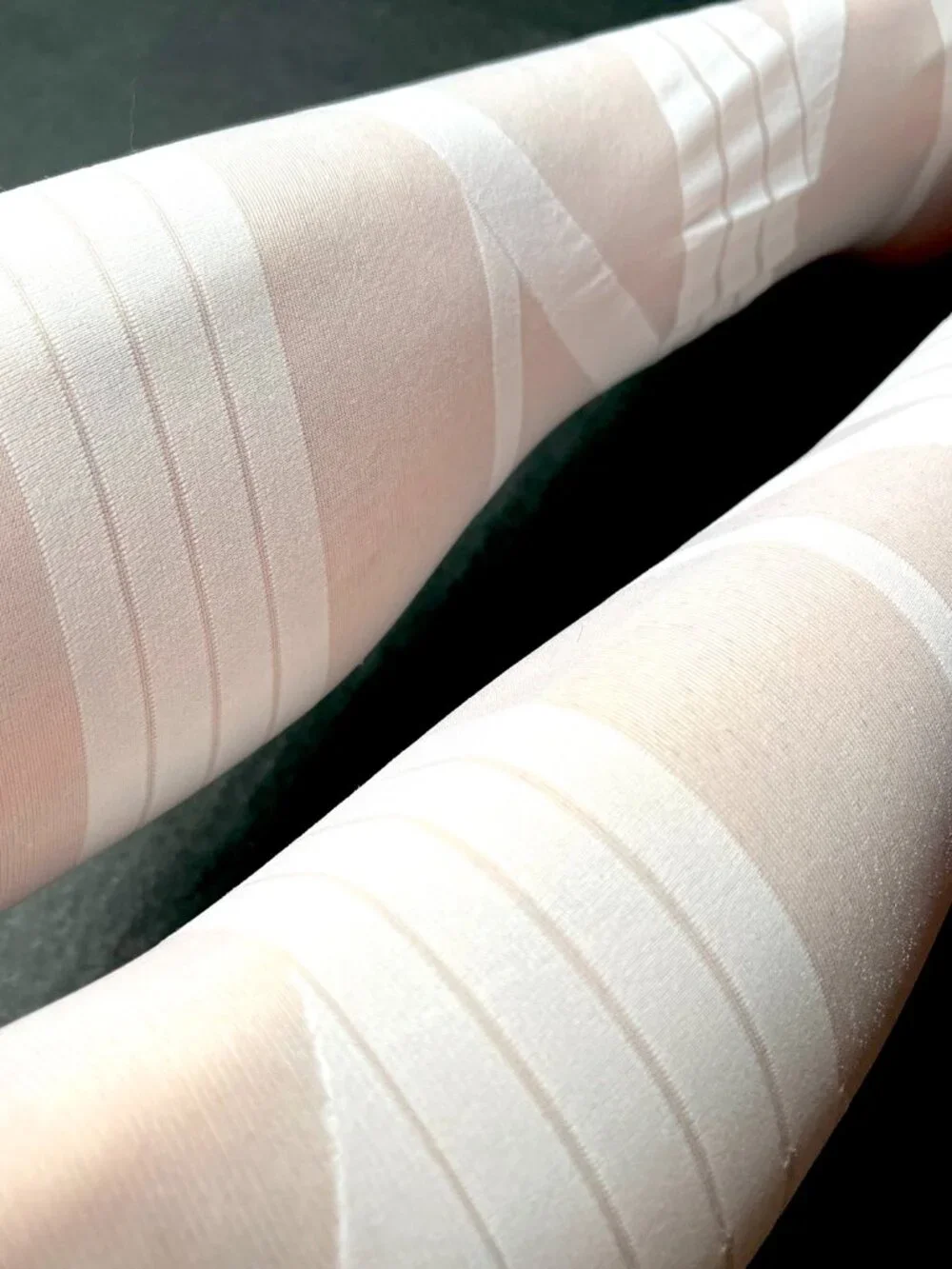 White Bandage Thigh Highs Otk Socks Mummy Costume Striped Criss Cross Halloween